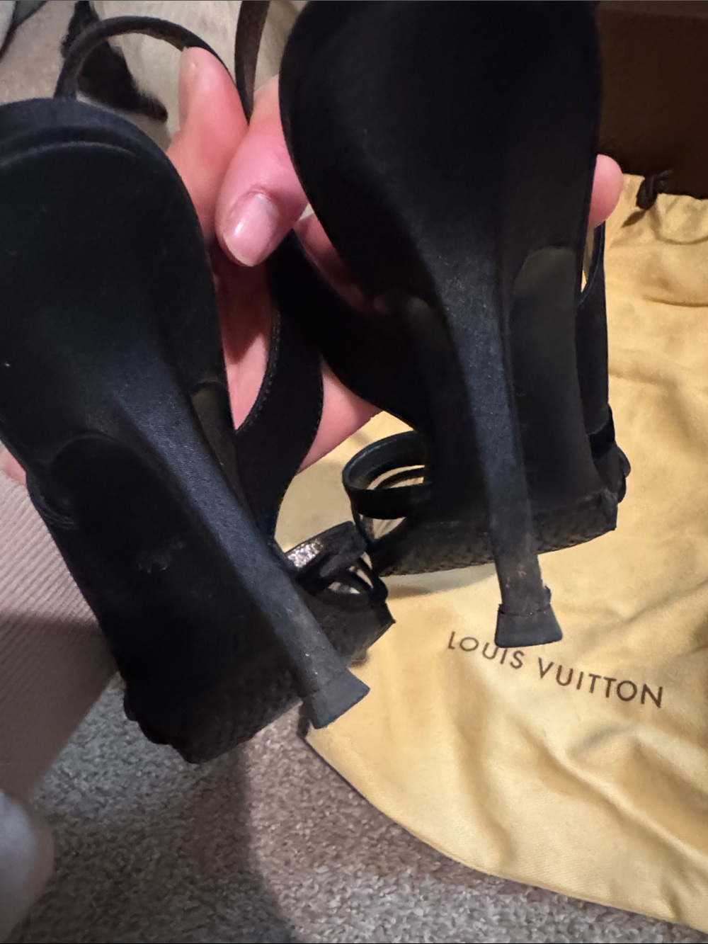 Louis Vuitton Black Jeweled Flower Slingback Heels 35.5 - Picture 4 of 12